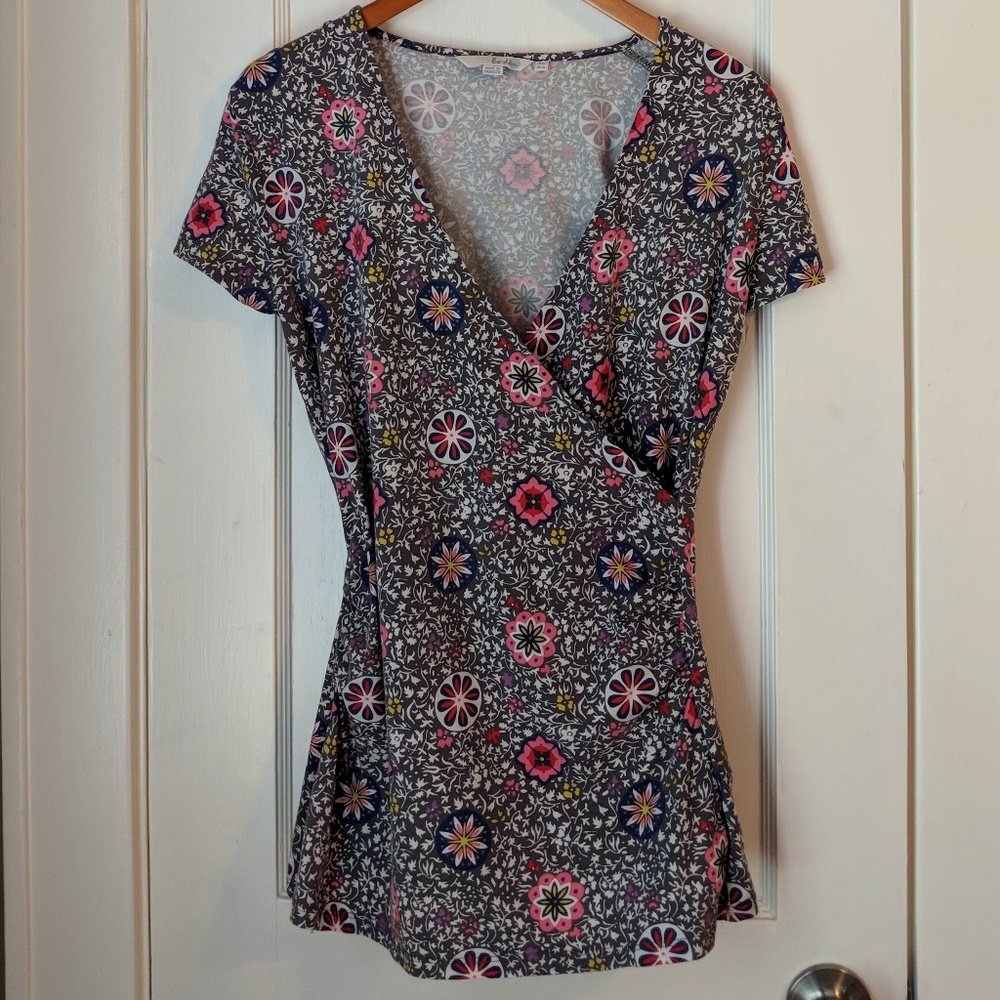 Boden colorful patterned wrap top